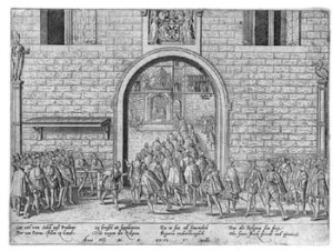 De Verbonden Edelen betreden het paleis van Margaretha van Parma, 5 april 1566